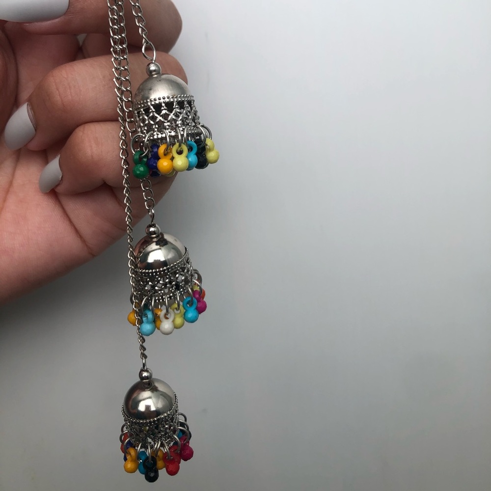 Indian/ Pakistani multicolor jumki earrings - Picture 1 of 6